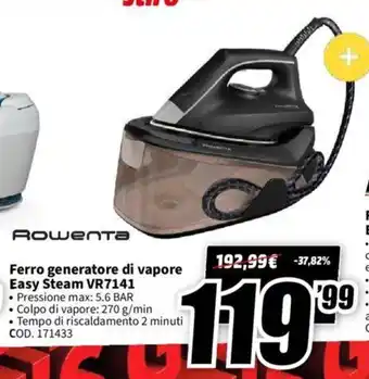 MediaWorld Rowenta Ferro gereratore di vapore Easy Steam VR7141 offerta