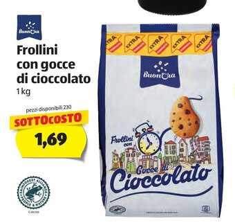 ALDI BuonOra Frollini con gocce di cioccolato 1kg offerta
