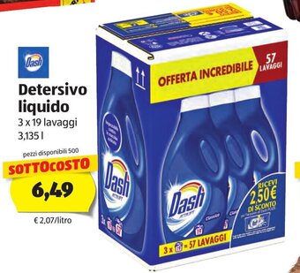 Dash Detersivo liquido 3x19 lavaggi 3,135l