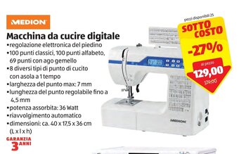 ALDI Medion Macchina da cucire digitale offerta