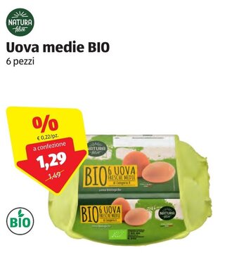 ALDI Natura Felice Uova medie Bio 6 pezzi offerta