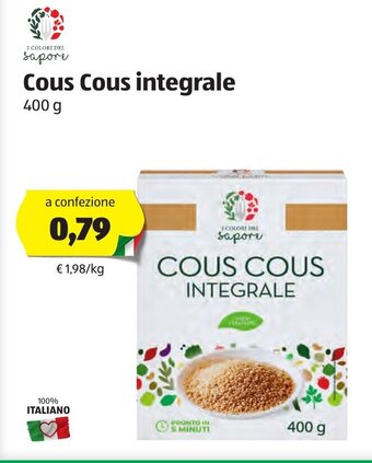 ALDI I Colori del Sapore Cous Cous integrale 400g offerta