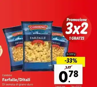 Lidl Combino Farfalle 500 G(ml) offerta
