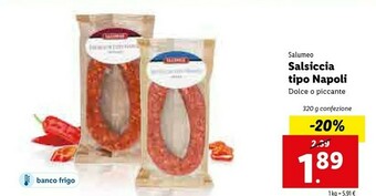 Lidl Salumeo Salsiccia Tipo Napoli 320 G offerta