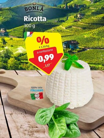 ALDI Bonlà Ricotta 300g offerta