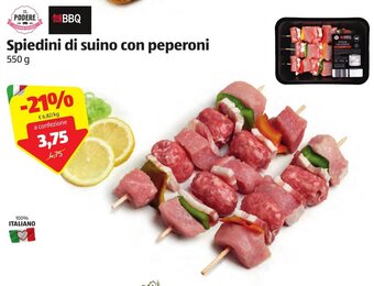 ALDI Il Podere Spiedini di Suino con peperoni 550g offerta