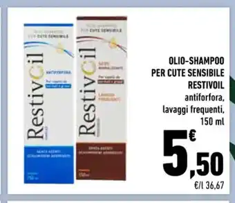 Conad Superstore Restivoil Olio-Shampoo Per Cute Sensibile 150 ml offerta