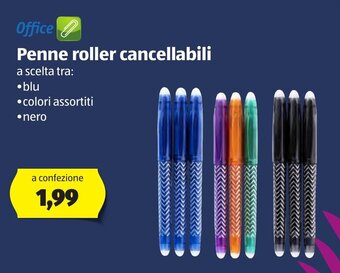 ALDI Office Penne roller cancellabili offerta