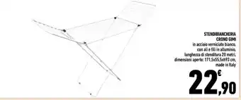 Stendibiancheria Crono Gimi 171,5x 55,5xh93 cm.