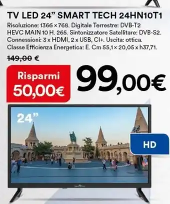 Ipercoop TV Led 24" Smart Tech 24HN10T1 offerta