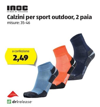 ALDI Inoc Calzini per sport outdoor, 2 paia offerta