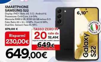 Ipercoop Samsung S22 Smartphone offerta