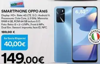 Ipercoop Oppo A16S Smartphone offerta