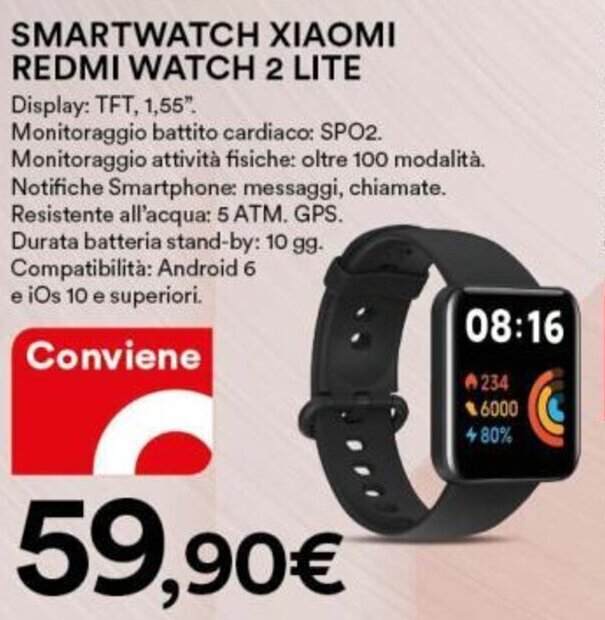 Ipercoop Xiaomi Redmi Watch 2 Lite Smartwatch offerta