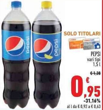 Conad Superstore Pepsi vari tipi 1,5 l offerta