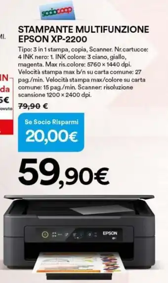 Ipercoop Epson XP-2200 Stampante Multifunzione offerta