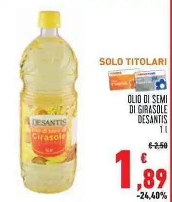 Conad Superstore Desantis Olio di Semi Di Girasole 1 l offerta