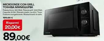 Ipercoop Toshiba MWMG20PBK Microonde Con Grill offerta