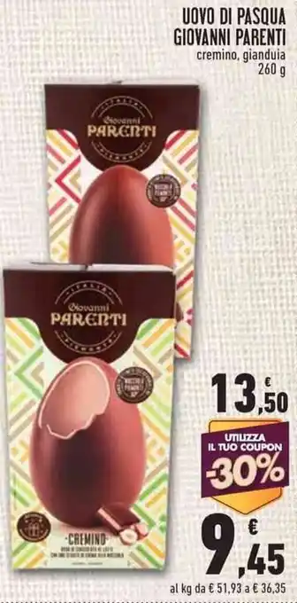 Conad Superstore Giovanni Parenti Uovo di Pasqua 260 g offerta