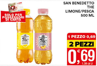 Gecop San Benedetto Thè Limone/Pesca 500ml offerta