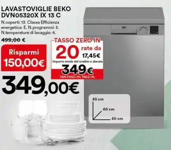 Ipercoop Beko Lavastoviglie DVN0530X IX 13 C offerta