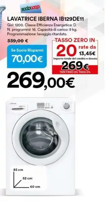 Ipercoop Iberna Lavatrice IB129DE11 offerta
