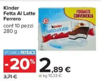 Ferrero Kinder Fetta Al Latte Conf 10 pezzi 280 g