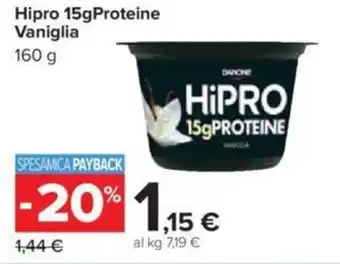 Carrefour Hipro 15gProteine Vaniglia 160 g offerta