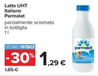 Carrefour Parmalat Latte UHT Italiano Parzialmente Scremato In Bottiglia 1 l offerta