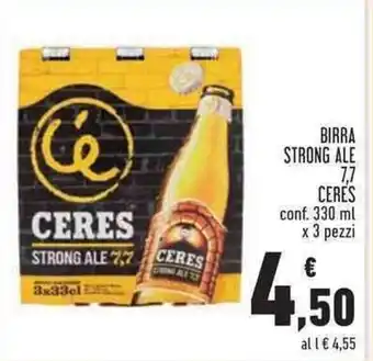 Conad Superstore Ceres Birra Strong Ale 7,7 conf. 330 ml x 3 pezzi offerta
