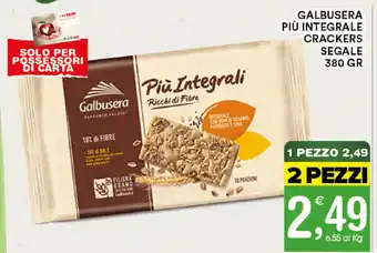 Gecop Galbusera Più Integrale Crackers Segale 380gr offerta