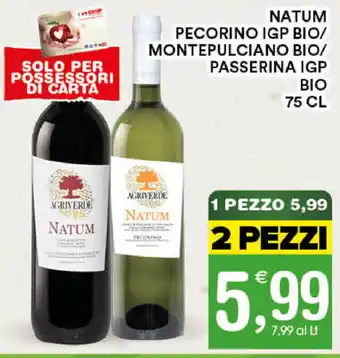 Gecop Natum Pecorino IGP Bio/Montepulciano Bio/Passerina IGP Bio 75cl offerta