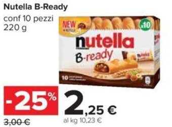 Carrefour Nutella B-Ready Conf 10 pezzi 220 g offerta