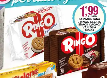 Gecop Sammontana 8 Ringo Gelato Snack Cacao/Vaniglia 280gr offerta