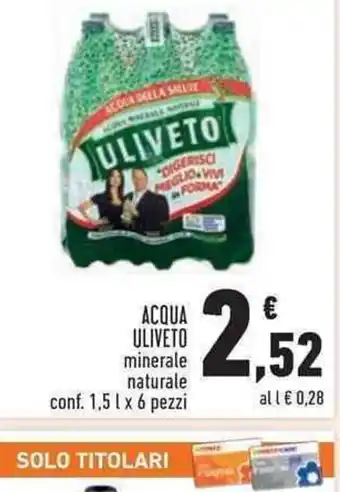 Uliveto Acqua minerale Naturale conf, 1,5 l x 6 pezzi