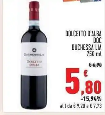 Conad Superstore Duchessa Lia Dolcetto D'Alba 750 ml offerta