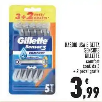 Conad Superstore Gillette Rasoio Usa e Getta comfort conf. da 3 + 2 pezzi gratis offerta