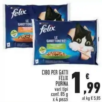 Conad Superstore Purina Felix Cibo per Gatti 85 g x 4 pezzi offerta
