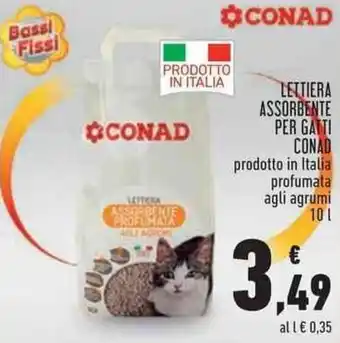 Conad Lettiera Assorbente per Gatti 10 l