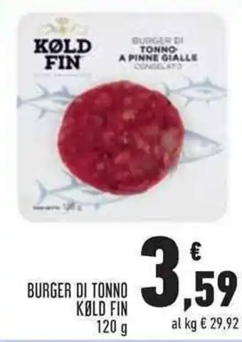 Conad Superstore Køld Fin Burger di Tonno 120 g offerta