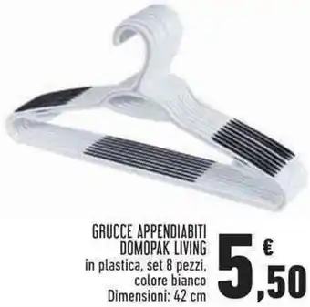 Conad Superstore Domopak Living Grucce Appendiabiti 8 pezzi offerta