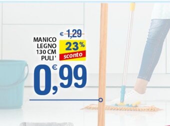 Qui Discount Manico Legno 130 cm Puli' offerta
