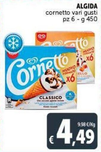 Algida cornetto vari gusti pz 6 g 450