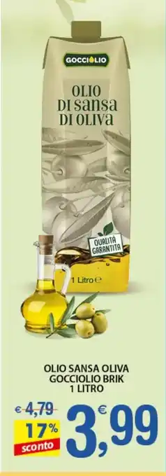 Qui Discount Olio Sansa Oliva Gocciolio Brik 1 Litro offerta