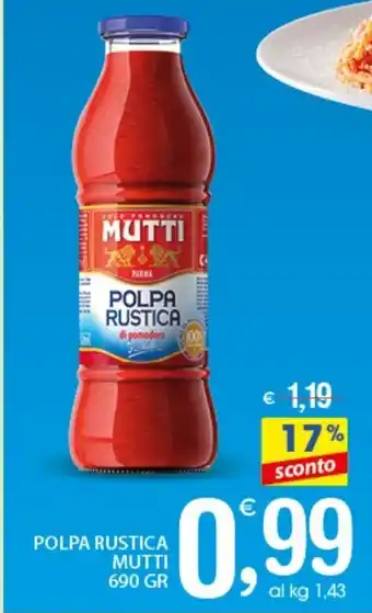 Qui Discount Polpa Rustica Mutti 690 gr offerta