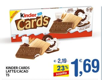 Qui Discount Kinder Cards Latte/Cacao T5 offerta