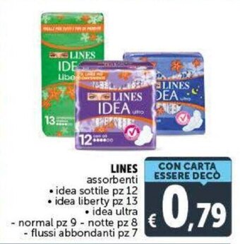 Deco Supermercati Lines assorbenti idea sottile pz 12 offerta