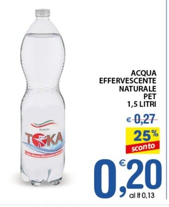 Qui Discount Acqua Effervescente Naturale Pet 1,5 Litri offerta