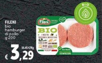 Deco Supermercati Fileni bio hamburger di pollo g 200 offerta