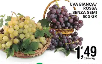 Uva Bianca/Rossa Senza Semi 500gr